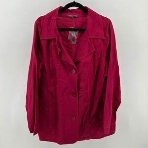 Addition‎ Elle Linen Blend Lightweight Blazer Jacket Magenta Pink Women 18 NWT